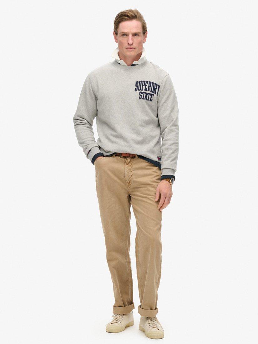 Product image 3 of 4, which shows Superdry Vintage Athletic Crew Sweatshirt, Light Grey, Light Grey, S