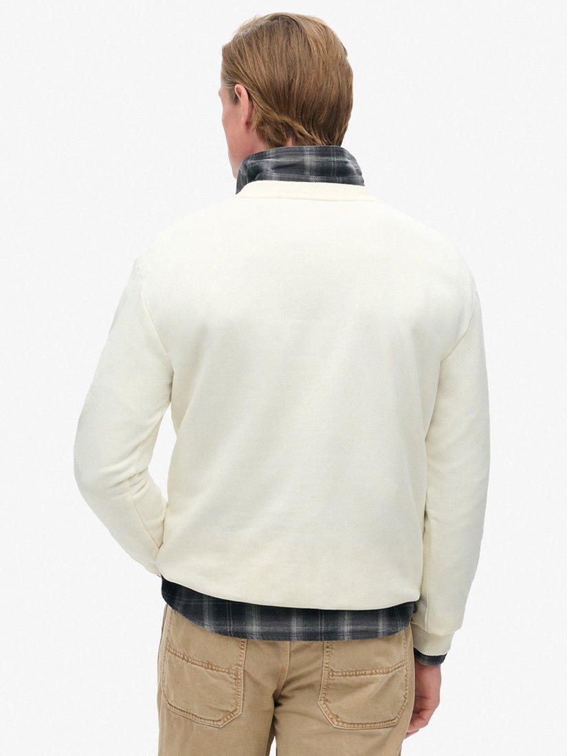 Product image 2 of 3, which shows Superdry Travel Postcard Graphic Crew Sweatshirt, Star White, S