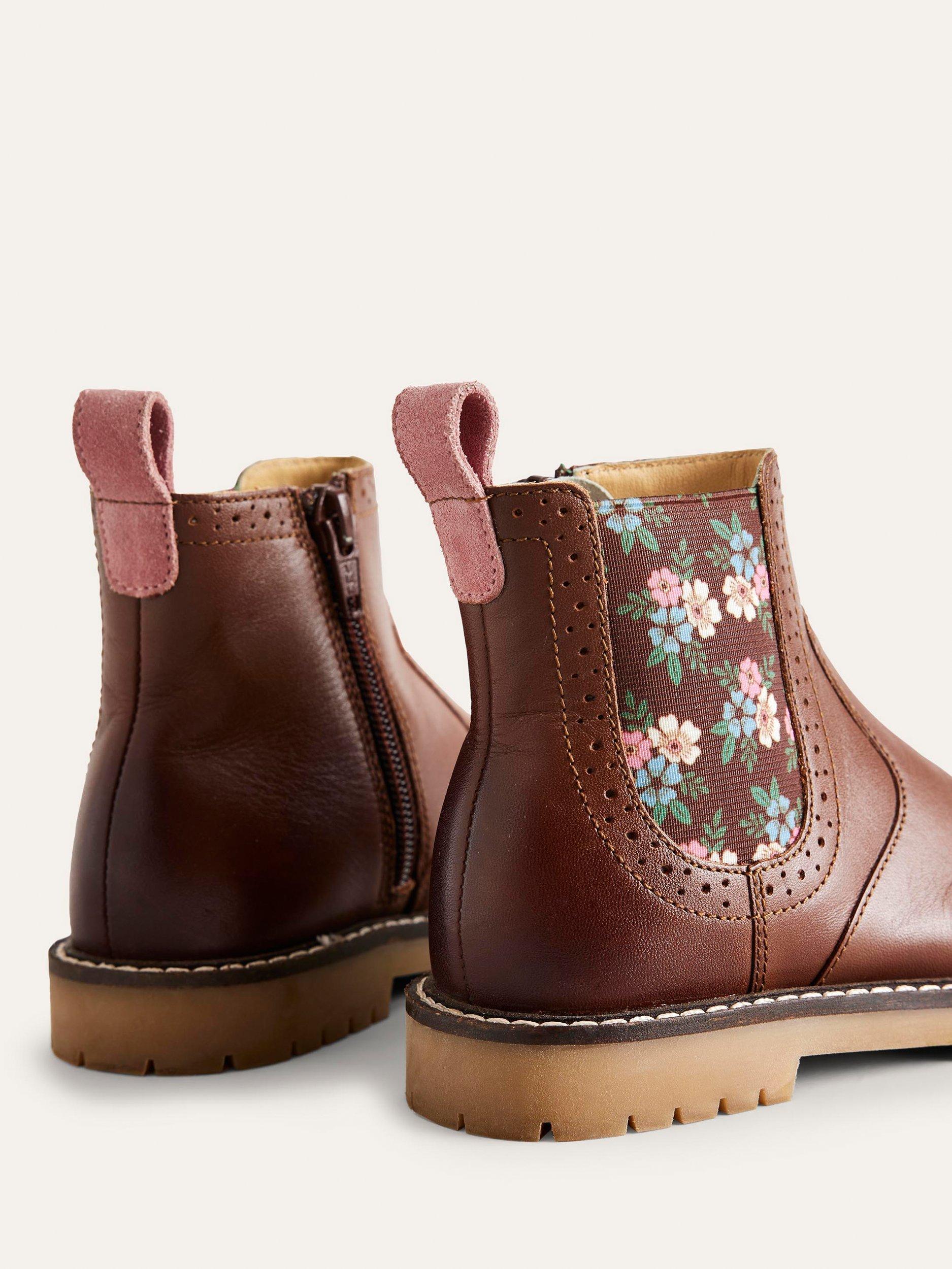 Product image 3 of 3, which shows Mini Boden Kids' Leather Chelsea Boots, Tan, 7 Jnr