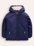 Mini Boden Kids' Sherpa Lined Coat, College Navy