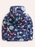 Mini Boden Kids' Pack-Away Padded Jacket, Space/Multi