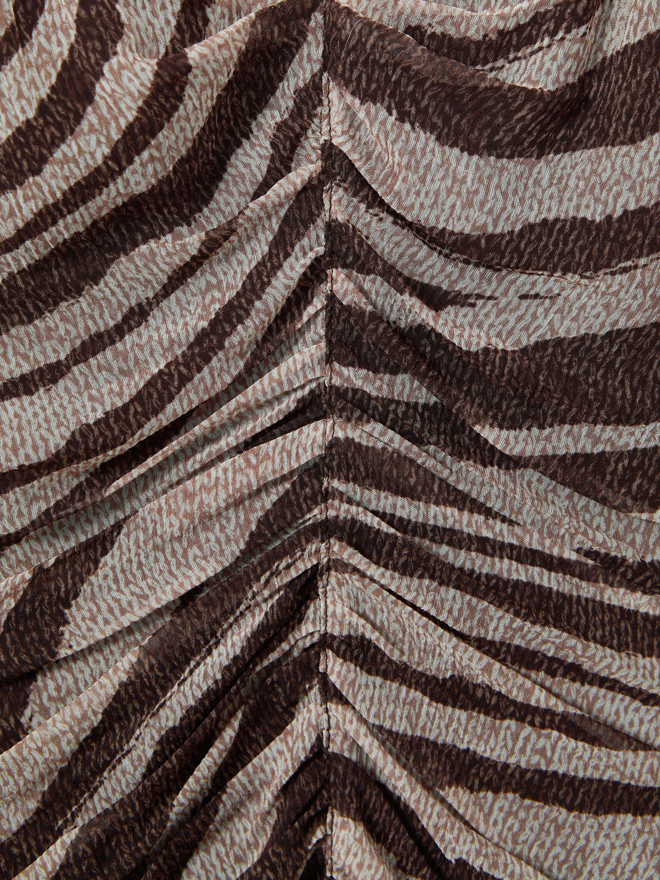 Product image 4 of 5, which shows Reiss Tabitha Abstract Dress, Brown/Cream, 10