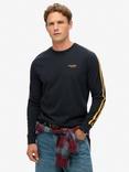 Superdry Essential Logo Retro Long Sleeve Top, Eclipse Navy