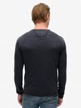 Superdry Long Sleeved Jersey Grandad Top, French Navy