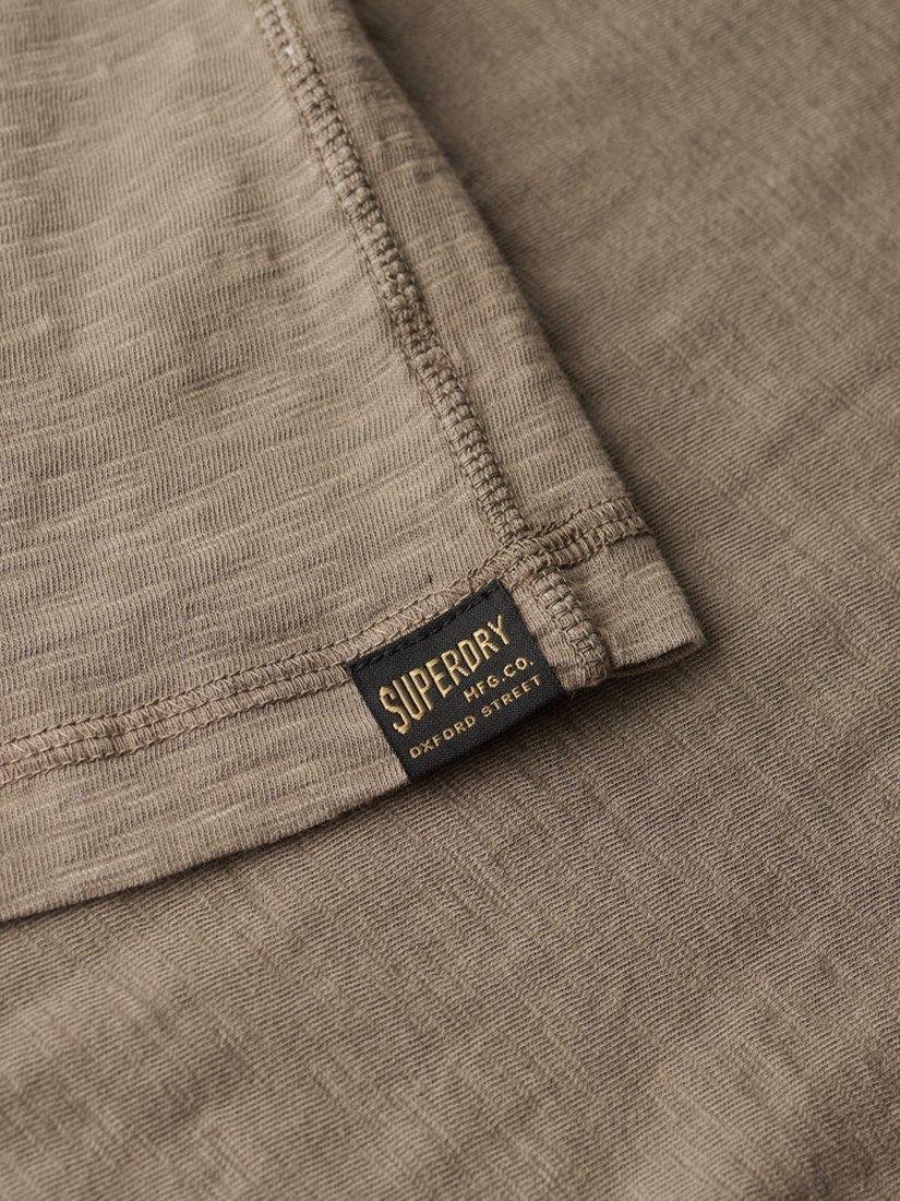 Product image 6 of 6, which shows Superdry Long Sleeved Jersey Grandad Top, Walnut Brown, S