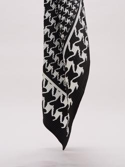 Phase Eight Houndstooth Plisse Scarf, Black/White - view 2, Black/White