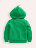 Mini Boden Kids' Shaggy-Lined Dragon Hoodie, Green