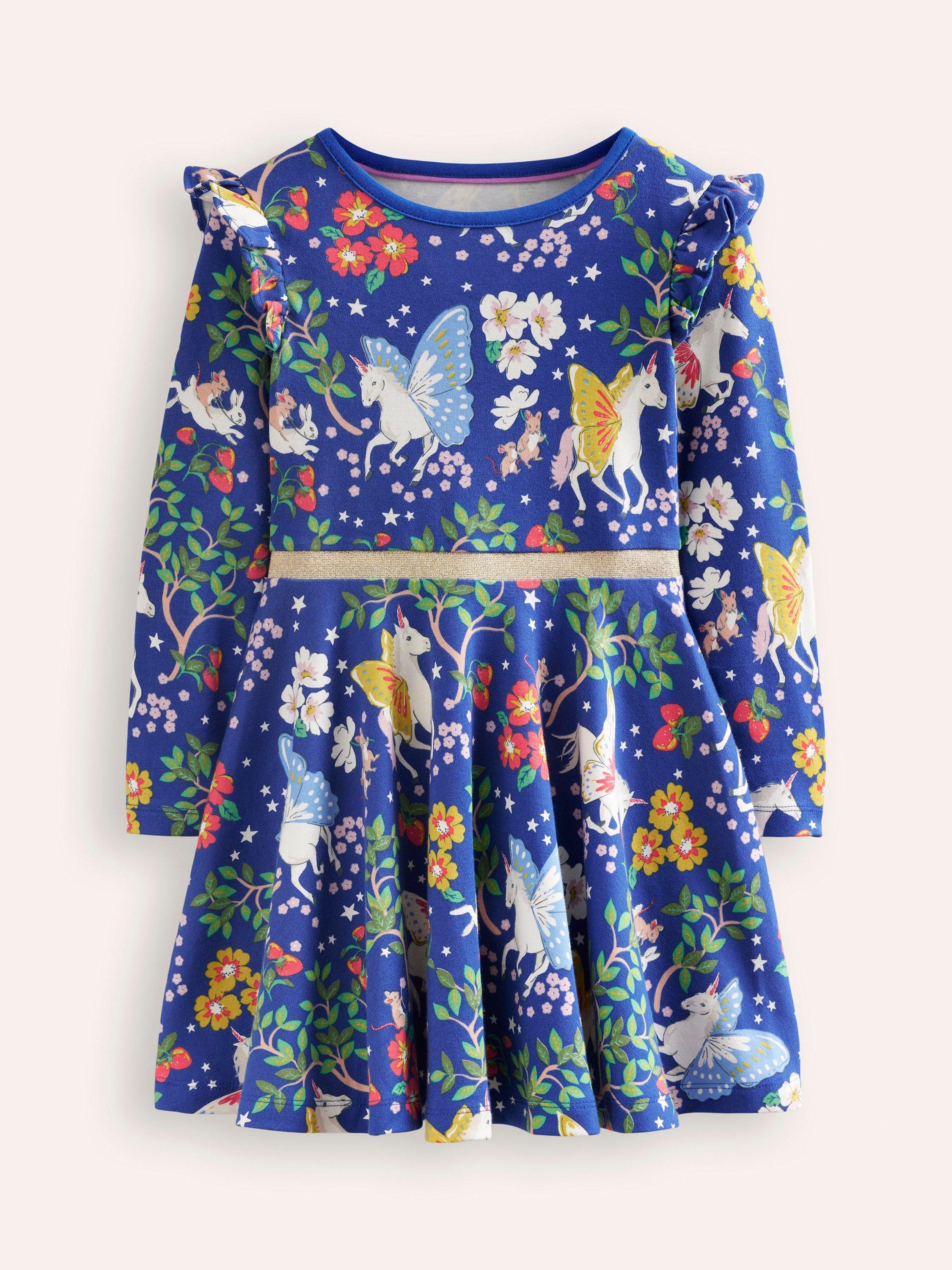 Mini Boden Kids Mabel Twirly Dress Enchanted Unicorn