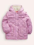 Mini Boden Kids' Quilted Foil Spot Coat, Lavender