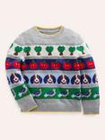 Mini Boden Kids' Fair Isle Jumper, Multi Animals