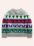 Mini Boden Kids' Fair Isle Jumper, Multi Animals