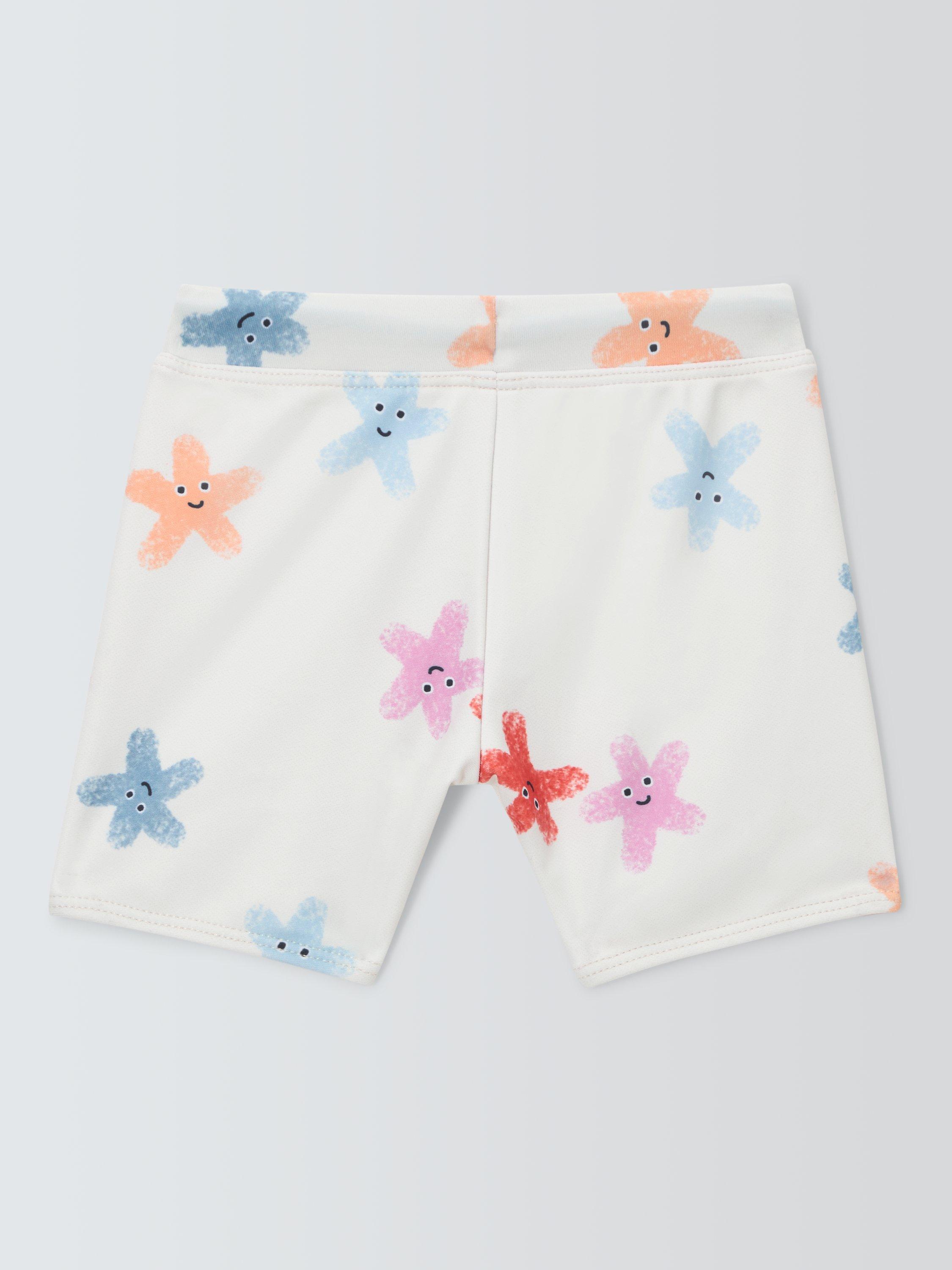 Product image 2 of 3, which shows John Lewis Baby Starfish Swimming Trunks, White, 3-6 months