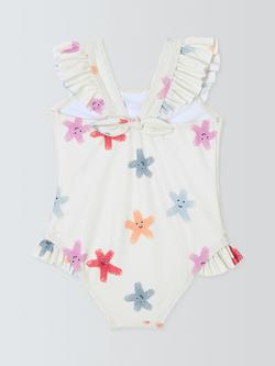 John Lewis Baby Starfish Swimsuit, White - view 2, White