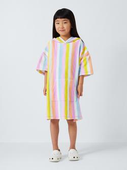 John Lewis Kids' Rainbow Towelling Poncho, Multi - view 2, Multi