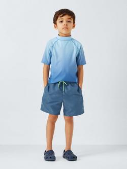 John Lewis Kids' Plain Swim Shorts, Blue - view 2, Blue