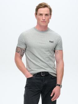 Superdry Essential Logo T-Shirt, Light Grey Grindle