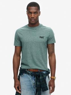 Superdry Organic Cotton Essential Logo T-Shirt, Mid Pine Green Grit, Mid Pine Green Grit