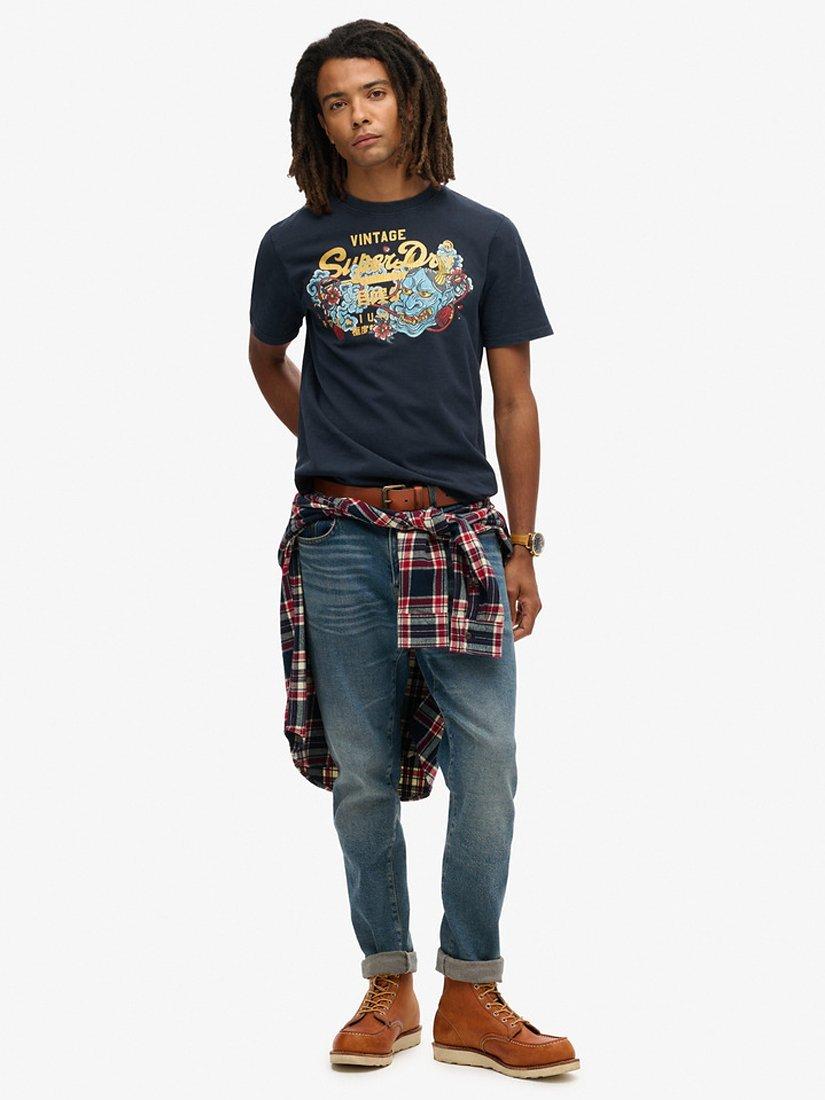 Product image 3 of 4, which shows Superdry Tokyo Graphic T-Shirt, Deep Navy, S