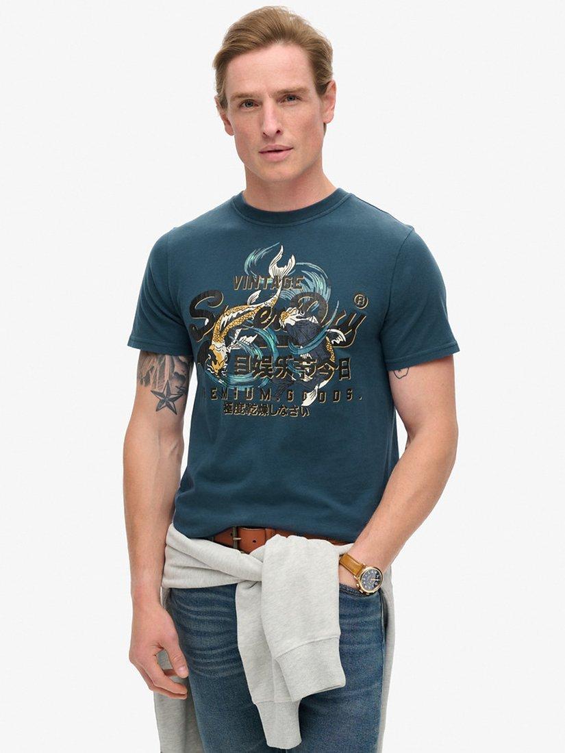 Superdry Tokyo Graphic T-Shirt, Blue Bottle