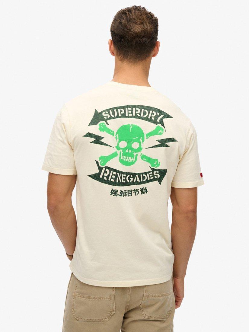 Product image 2 of 6, which shows Superdry Lo-fi Punk Graphic Loose T-Shirt, Rice White, S