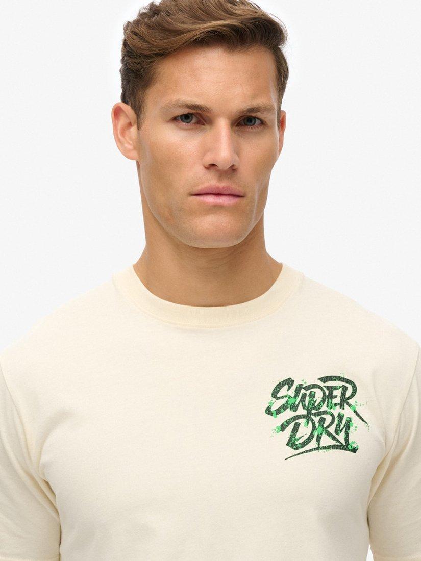 Product image 4 of 6, which shows Superdry Lo-fi Punk Graphic Loose T-Shirt, Rice White, S
