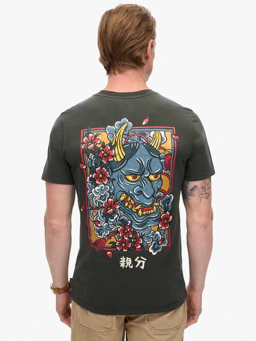 Product image 2 of 5, which shows Superdry Tokyo Graphic T-Shirt, Washed Black, S