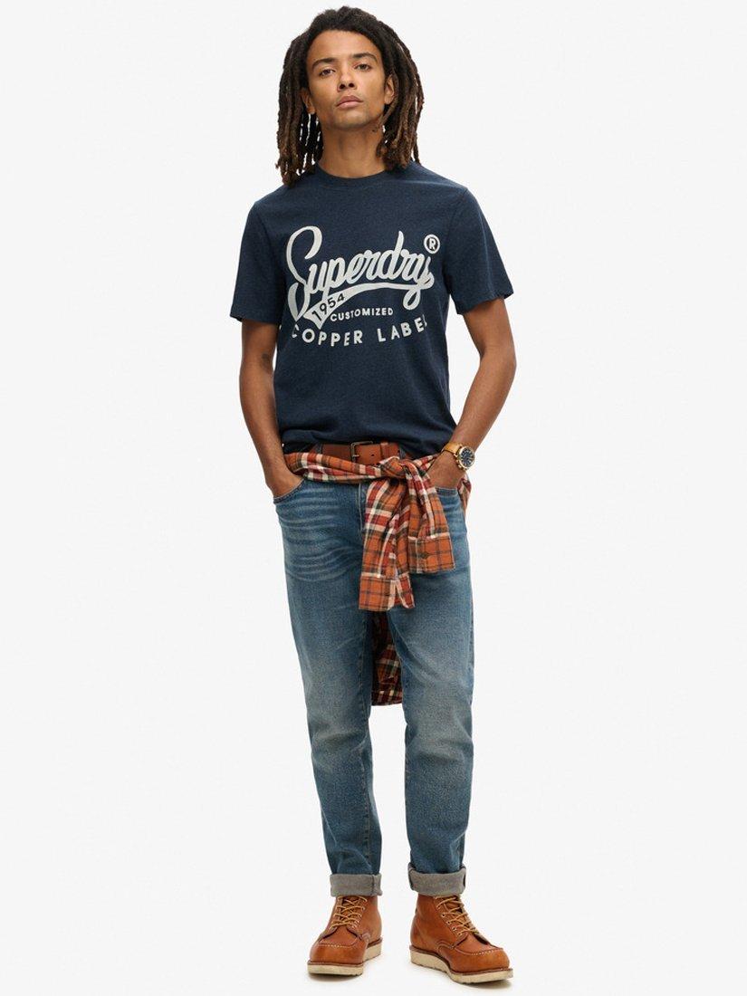 Product image 3 of 5, which shows Superdry Copper Label Workwear Cotton T-Shirt, Surplus Black Blue, S