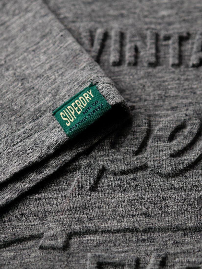 Product image 4 of 6, which shows Superdry Embossed Graphic T-Shirt, Surplus Charcoal, S