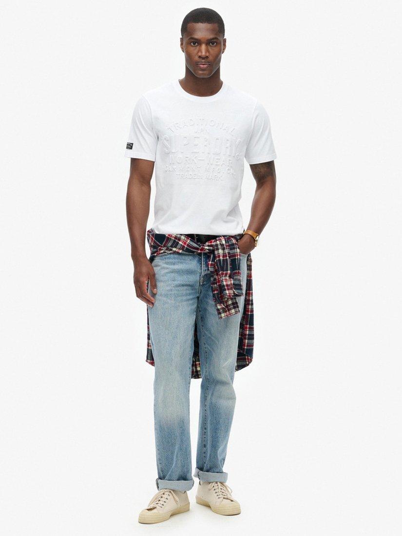 Product image 3 of 6, which shows Superdry Embossed Logo Graphic T-Shirt, Winter White, S