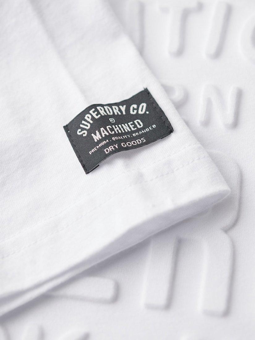 Product image 4 of 6, which shows Superdry Embossed Logo Graphic T-Shirt, Winter White, S