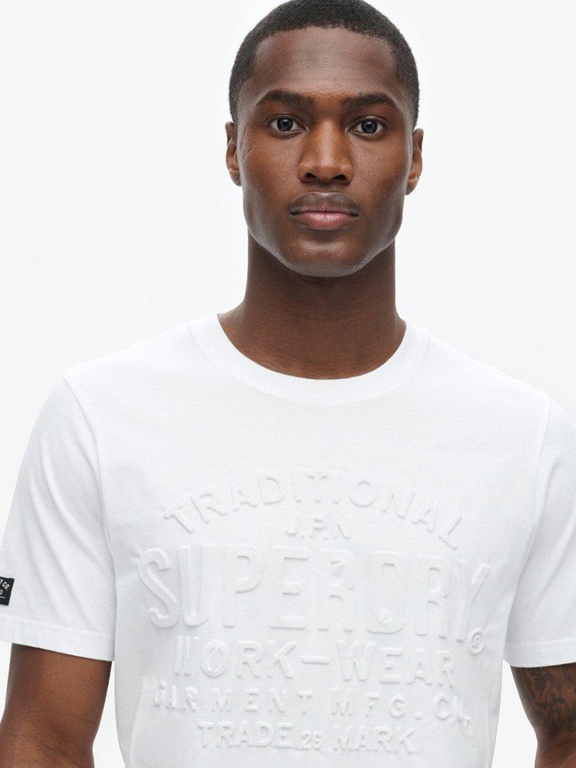 Product image 5 of 6, which shows Superdry Embossed Logo Graphic T-Shirt, Winter White, S