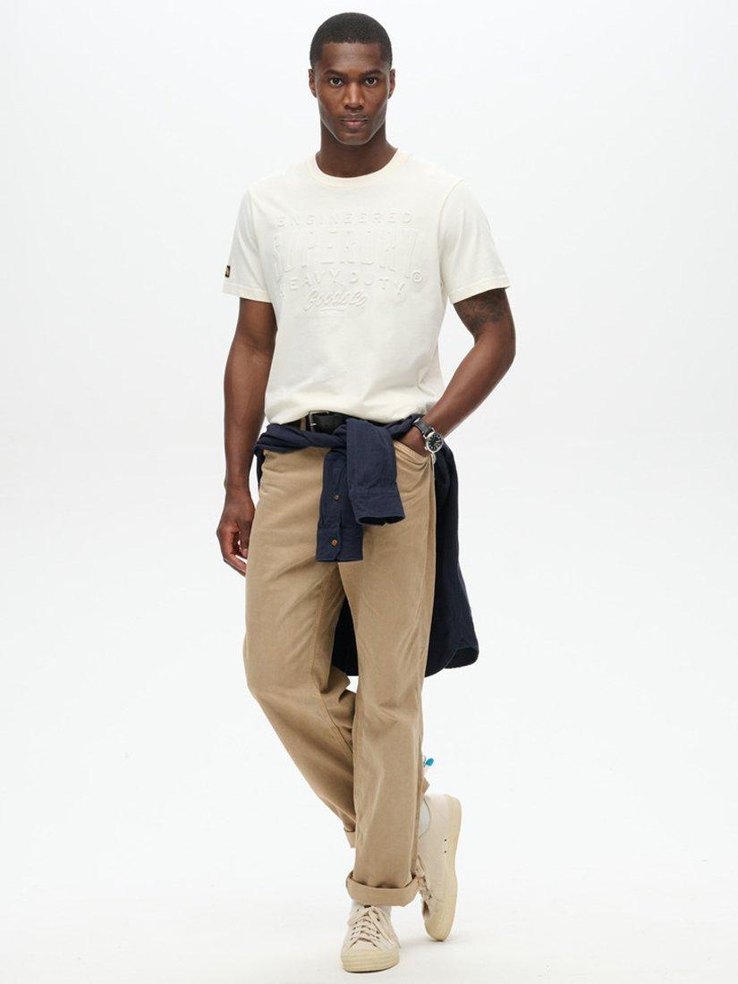 Product image 3 of 6, which shows Superdry Embossed Logo Graphic T-Shirt, Rice White, S