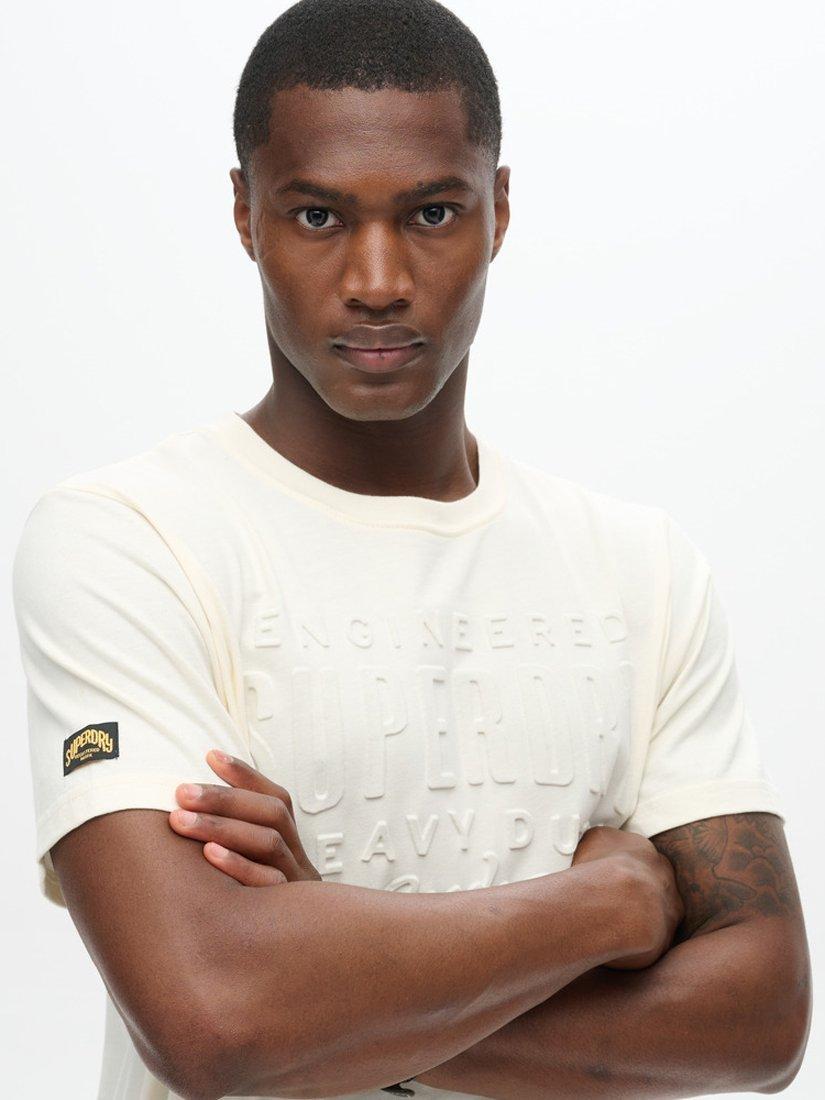Product image 5 of 6, which shows Superdry Embossed Logo Graphic T-Shirt, Rice White, S