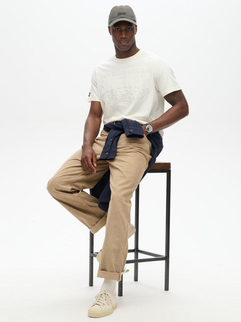 Product image 4 of 6, which shows Superdry Embossed Logo Graphic T-Shirt, Rice White, S