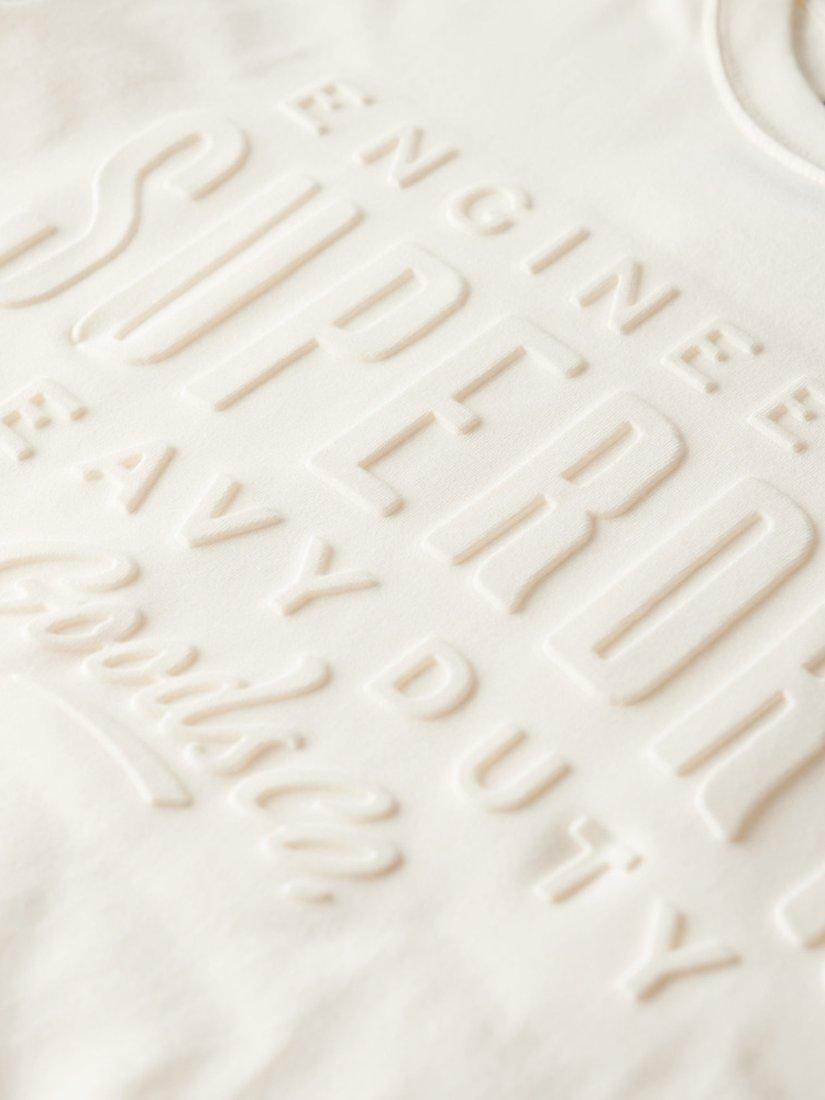 Product image 6 of 6, which shows Superdry Embossed Logo Graphic T-Shirt, Rice White, S