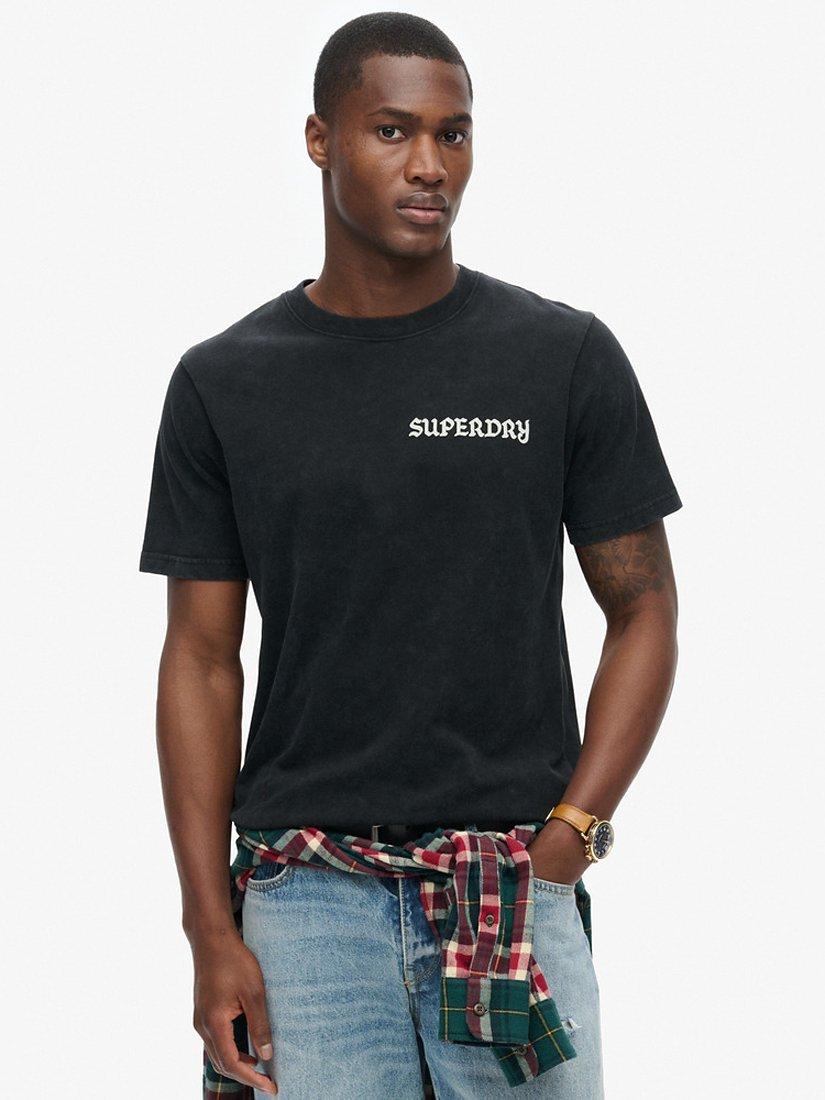 Product image 1 of 5, which shows Superdry Tattoo Graphic T-Shirt, Black, S