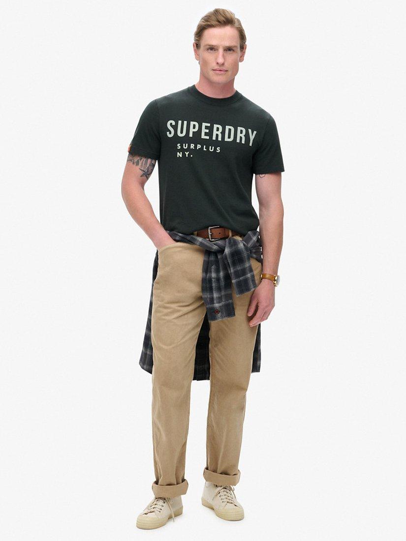 Product image 4 of 5, which shows Superdry Surplus Graphic Cotton T-Shirt, Washed Surplus Black, S