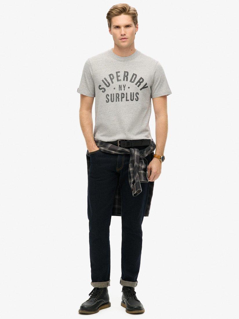 Product image 3 of 5, which shows Superdry Surplus Graphic Cotton T-Shirt, Surplus Grey Grindle, S