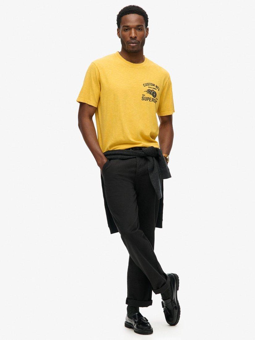 Product image 3 of 5, which shows Superdry Biker Graphic Loose Cotton T-Shirt, Pigment Yellow, S