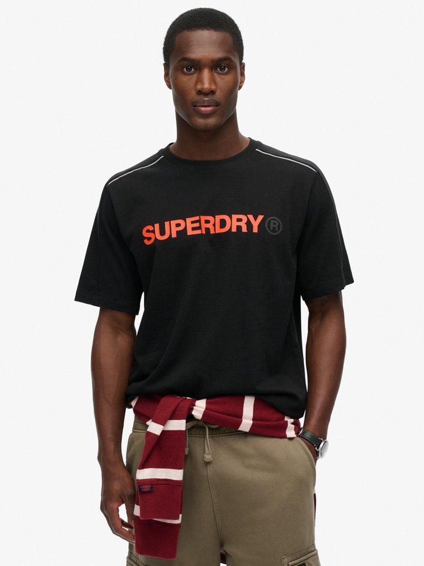 Product image 1 of 5, which shows Superdry Tech Logo Relaxed T-Shirt, Black, S