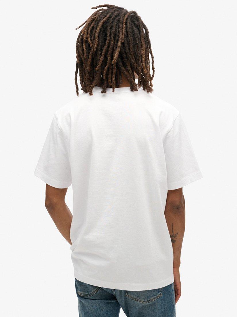 Product image 2 of 5, which shows Superdry Micro Logo Graphic Loose T-Shirt, Brilliant White, S