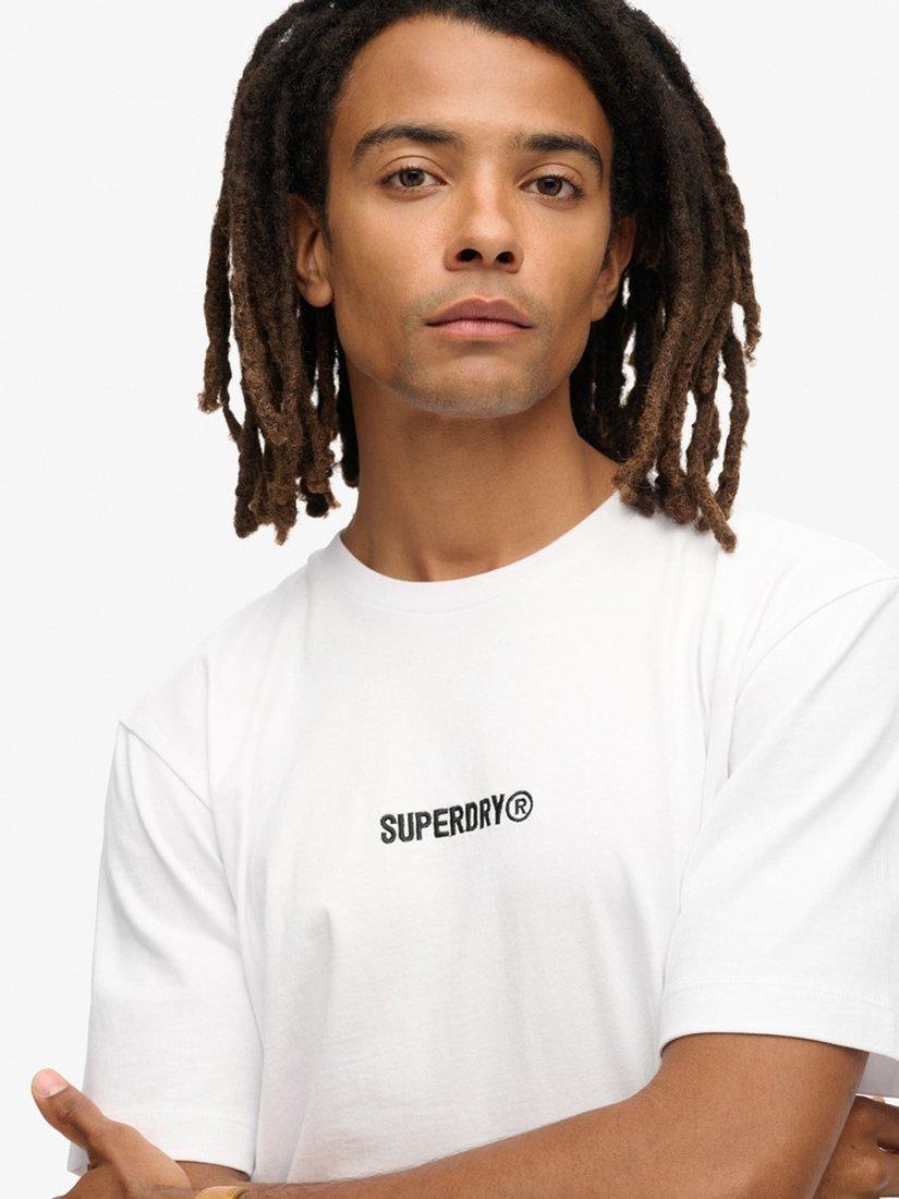 Product image 4 of 5, which shows Superdry Micro Logo Graphic Loose T-Shirt, Brilliant White, S