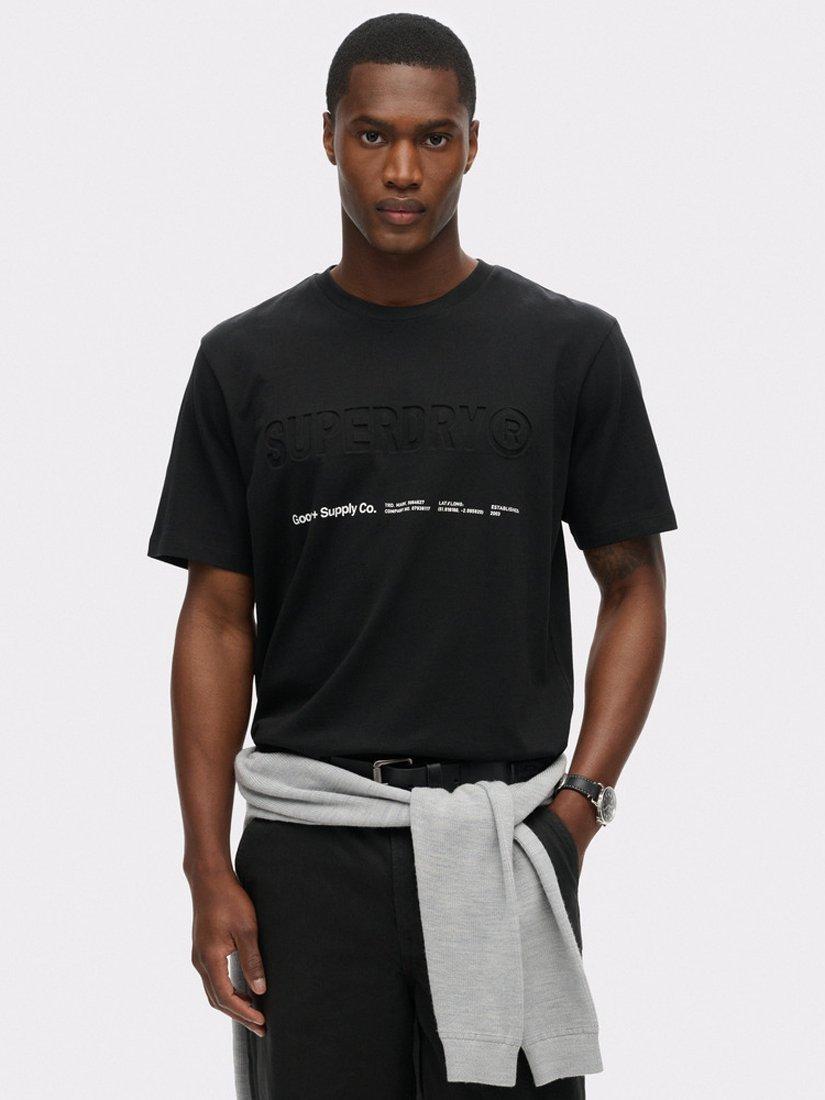Product image 1 of 6, which shows Superdry Utility Sport Logo Loose T-Shirt, Black, S
