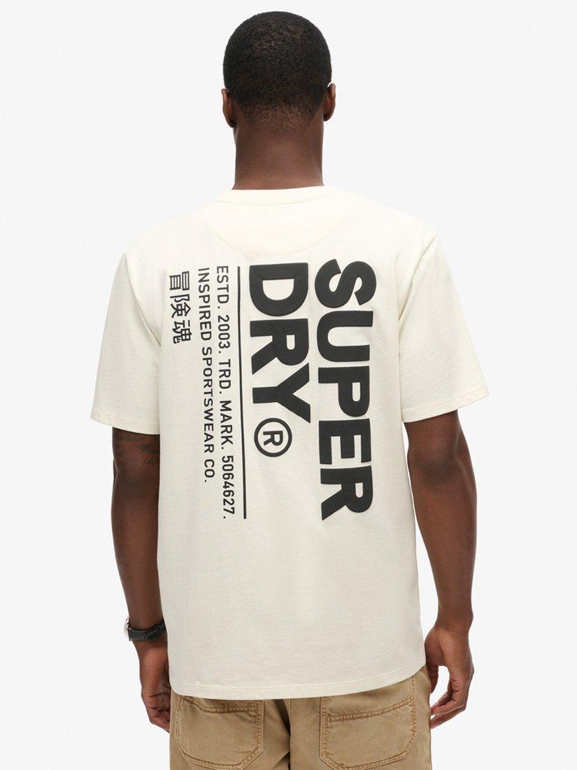 Product image 2 of 5, which shows Superdry Utility Sport Logo Loose T-Shirt, Nordic Bone Grey, S