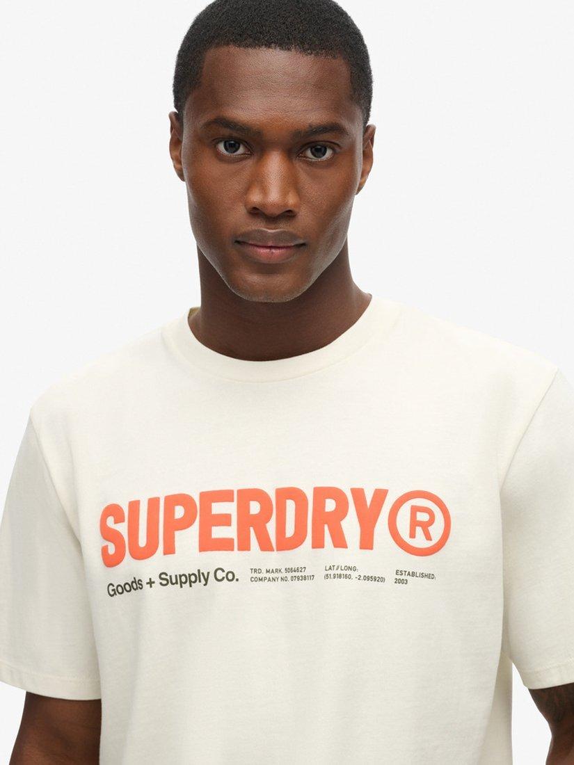 Product image 4 of 5, which shows Superdry Utility Sport Logo Loose T-Shirt, Nordic Bone Grey, S