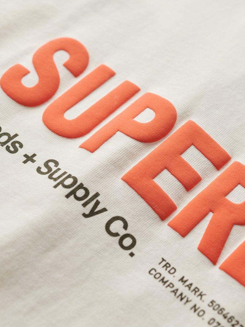 Product image 5 of 5, which shows Superdry Utility Sport Logo Loose T-Shirt, Nordic Bone Grey, S