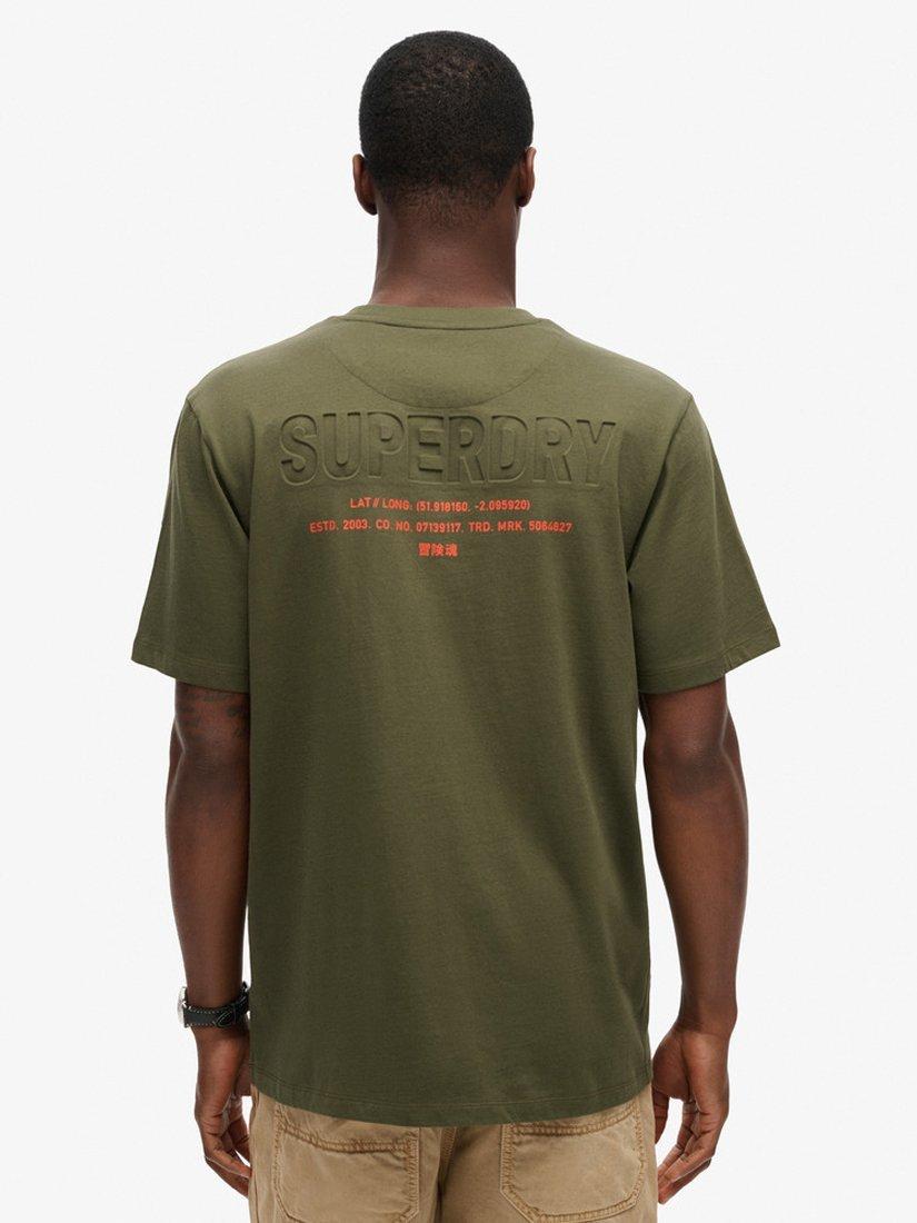 Product image 2 of 6, which shows Superdry Utility Sport Logo Loose T-Shirt, Army Khaki, S