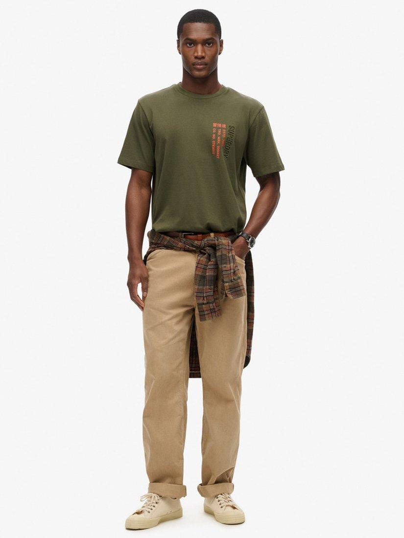 Product image 3 of 6, which shows Superdry Utility Sport Logo Loose T-Shirt, Army Khaki, S