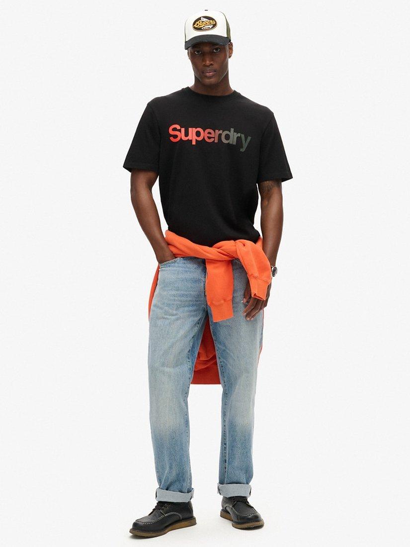 Product image 3 of 5, which shows Superdry Core Logo Fade Loose T-Shirt, Black, S