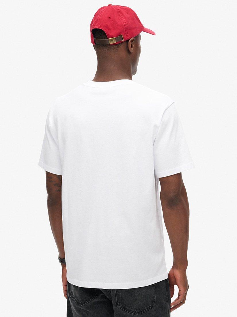 Product image 2 of 5, which shows Superdry Core Logo Fade Loose T-Shirt, Brilliant White, S